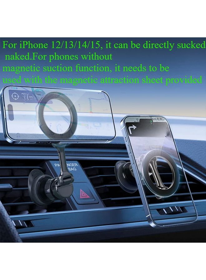 Universal Magnetic Car Phone Holder Snap On Mount Black - Image 1